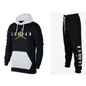 white and gold jordan sweatsuit